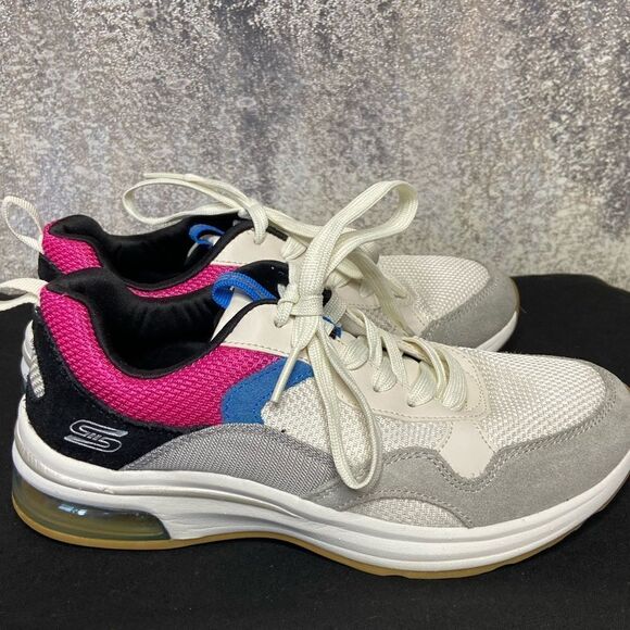 Skechers Bobs Pulse Air Sunrise Song White Grey Sneakers Size 6.5 - Picture 8 of 13